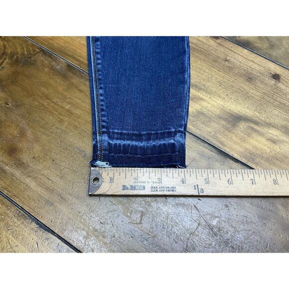 Spanx Distressed Ankle Skinny Jeggings Medium Wash Cotton Blend Small Raw Hem - Picture 7 of 8